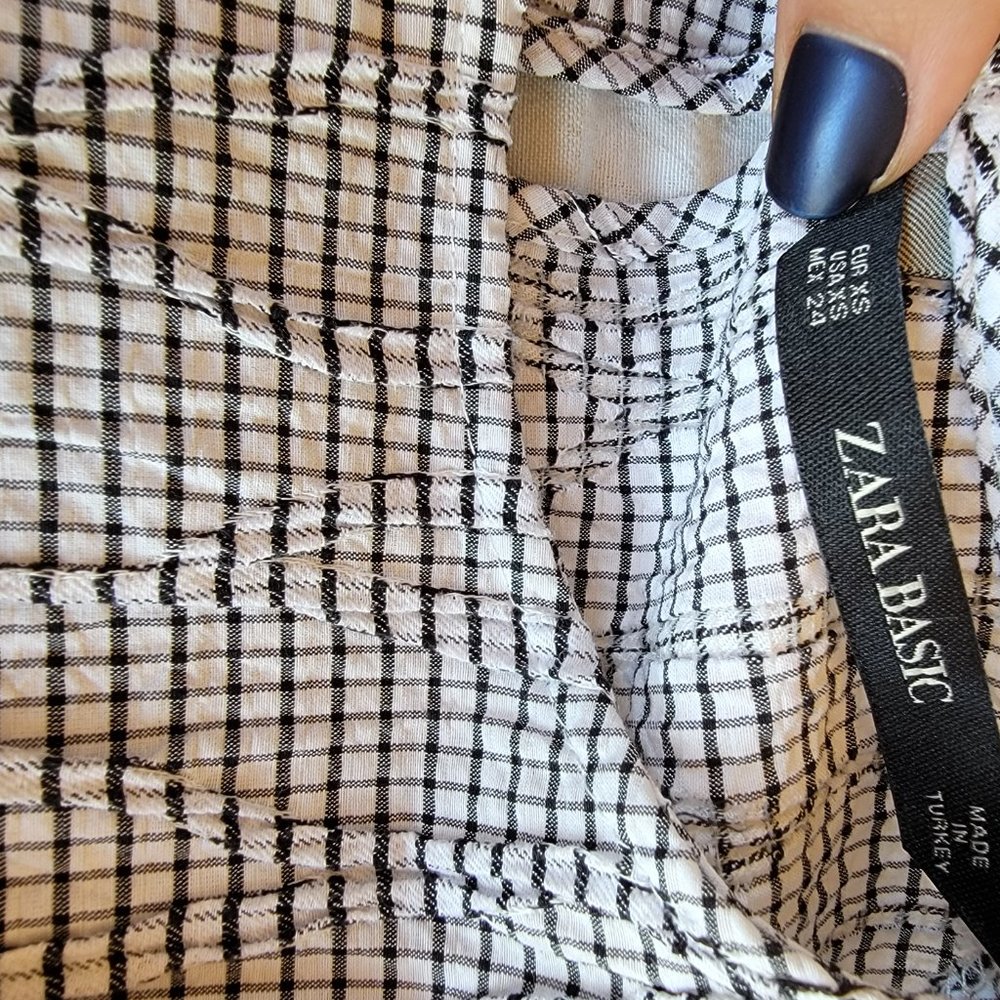 Zara Basic Textured Check Pattern Retro Dress - image 4